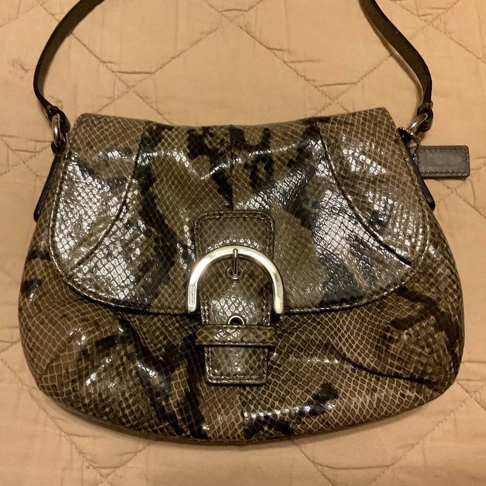 Coach Snakeskin Print Crossbody Purse